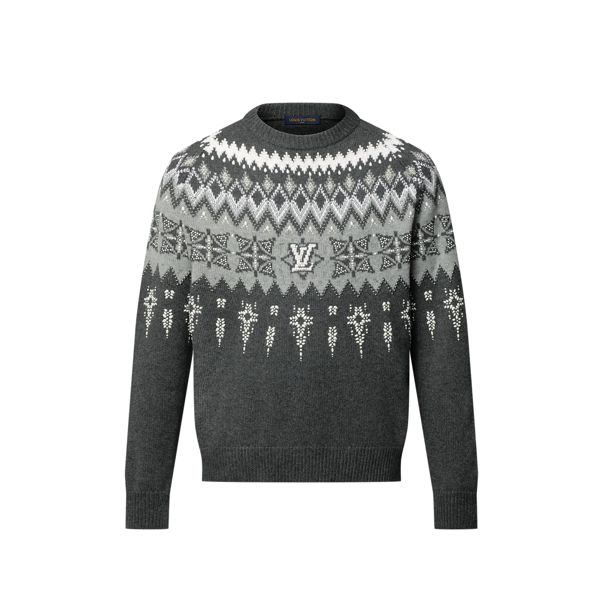 Pull ornementé en laine et cachemire