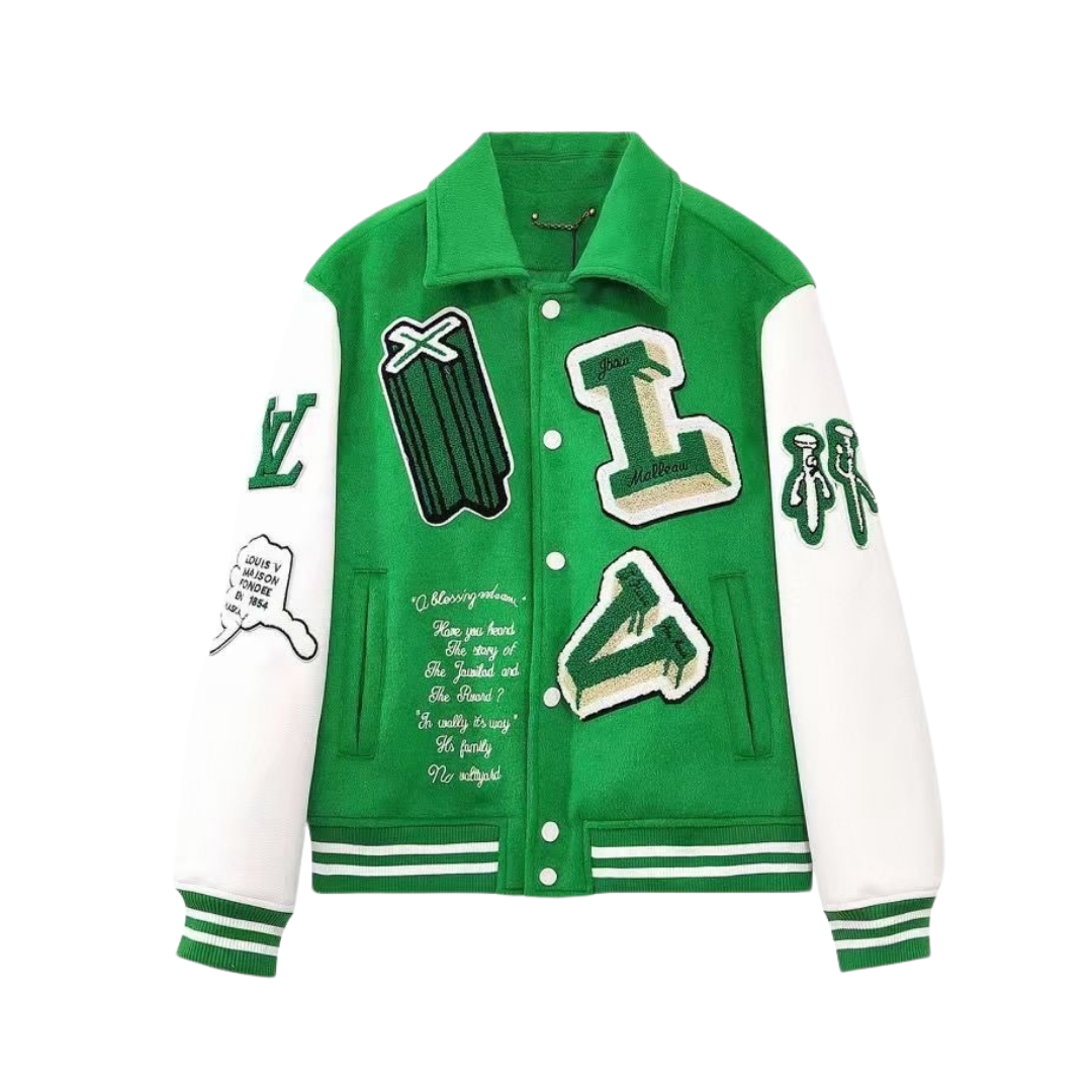 Veste monogrammée varsity Verte