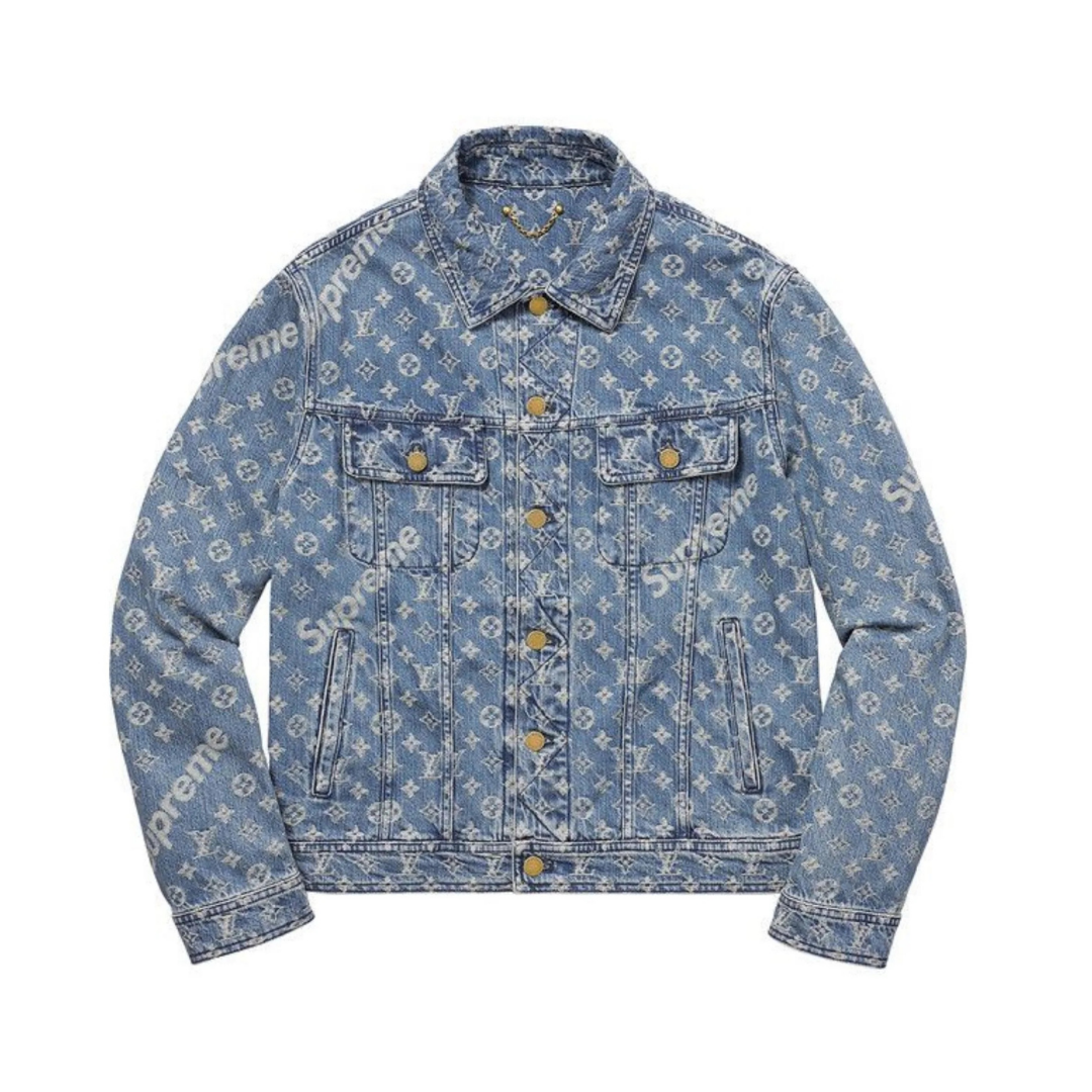Veste monogrammée en denim Bleu