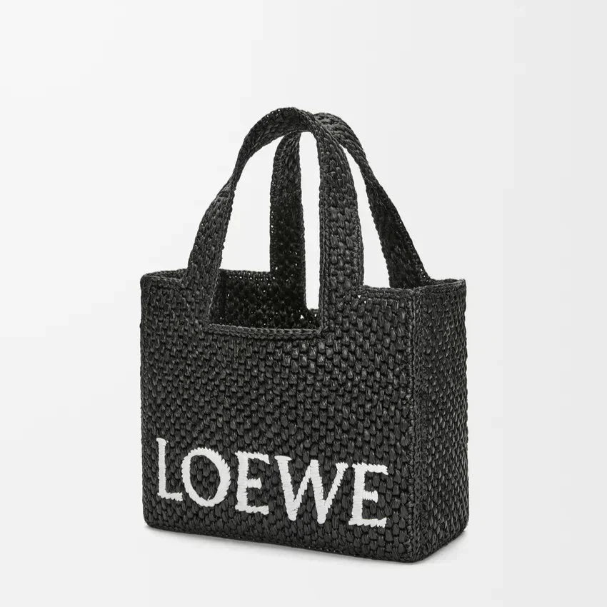 LOEWE - Petit  Font Tote en raphia Noir
