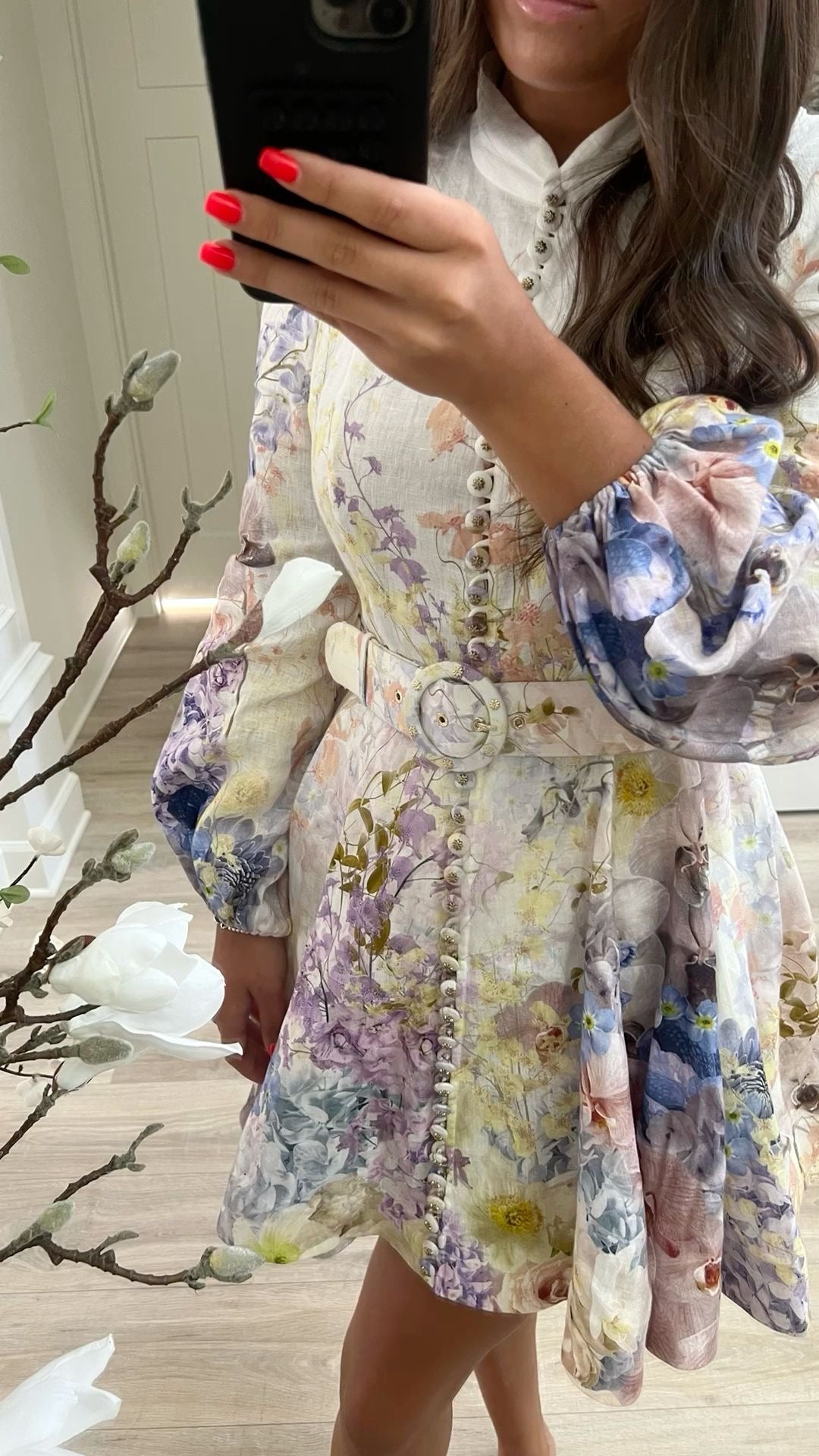 ZIMMERMAN DRESS BLUE FLOWERS