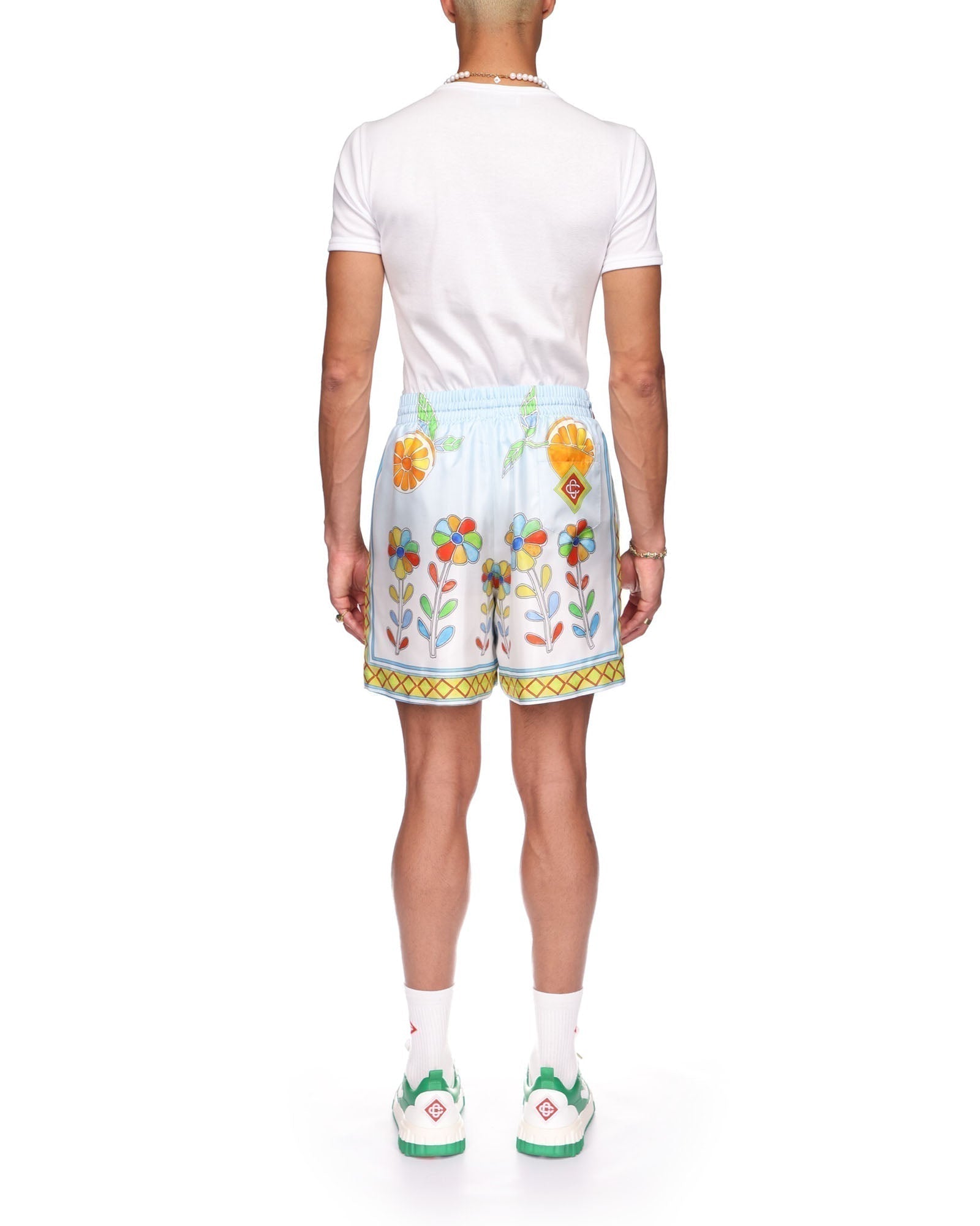 Yoruba Flowers Silk Shorts